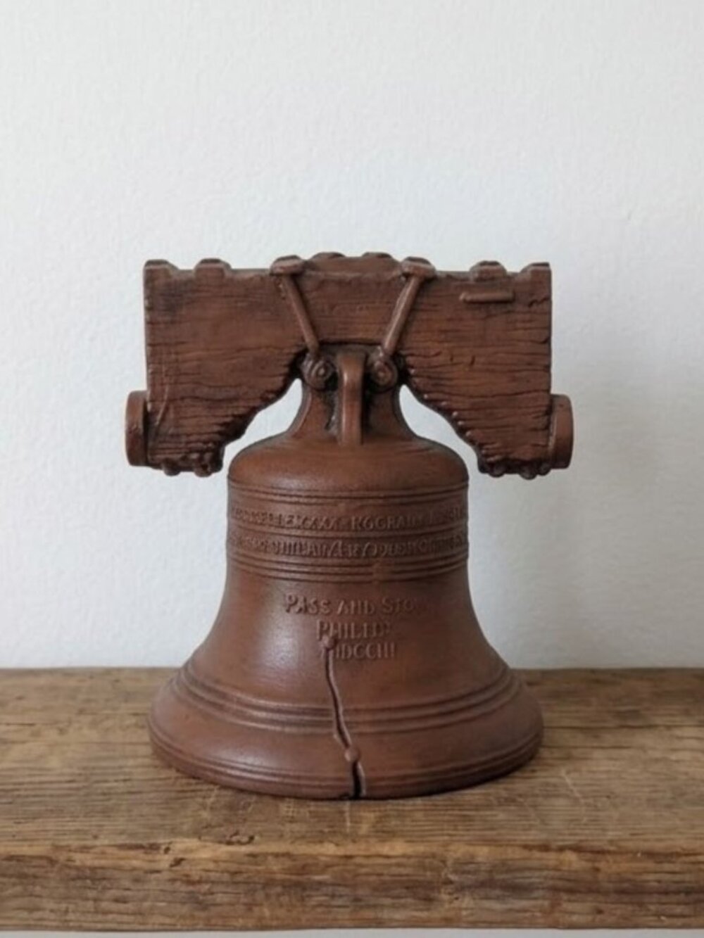Vintage Liberty Bell Ceramic Figurine Bicentennial Philadelphia Souvenir 1976